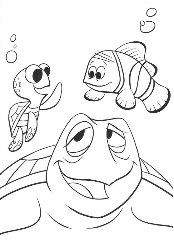 Marlin, Squirt And Crush Coloring Game Marlin, Squirt And Crush