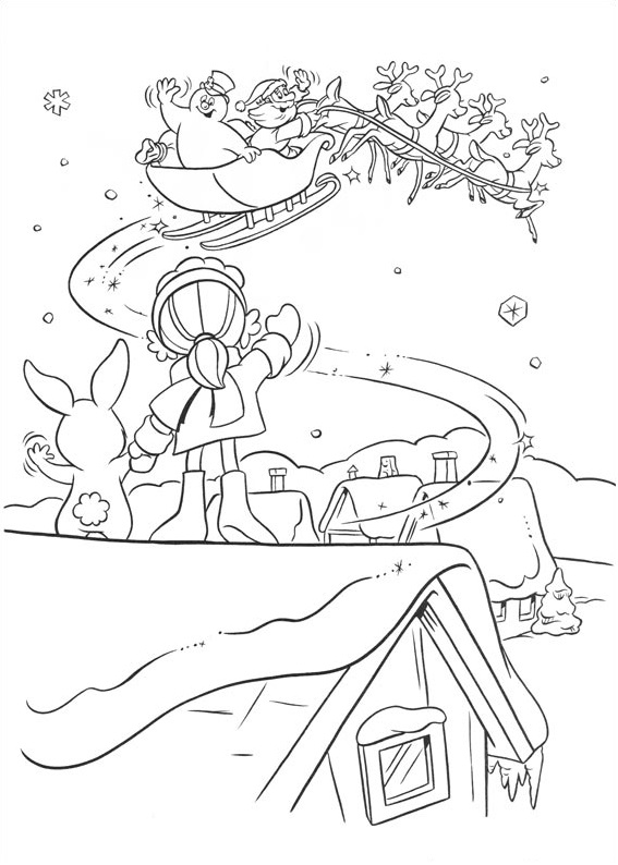 Santa Claus And Frosty Flying