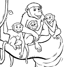 Monkey With Family Coloring Game Monkey With Family