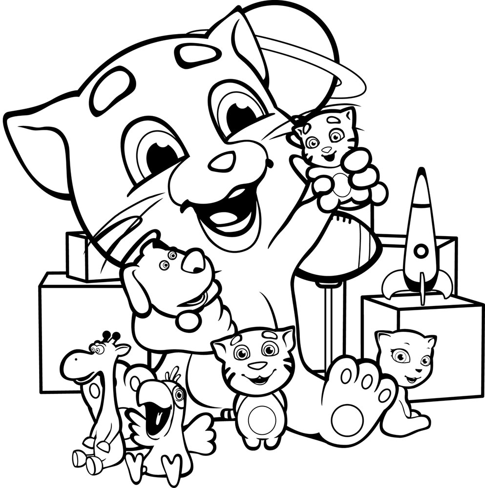 Playing Time With Tom Coloring Game Playing Time With Tom