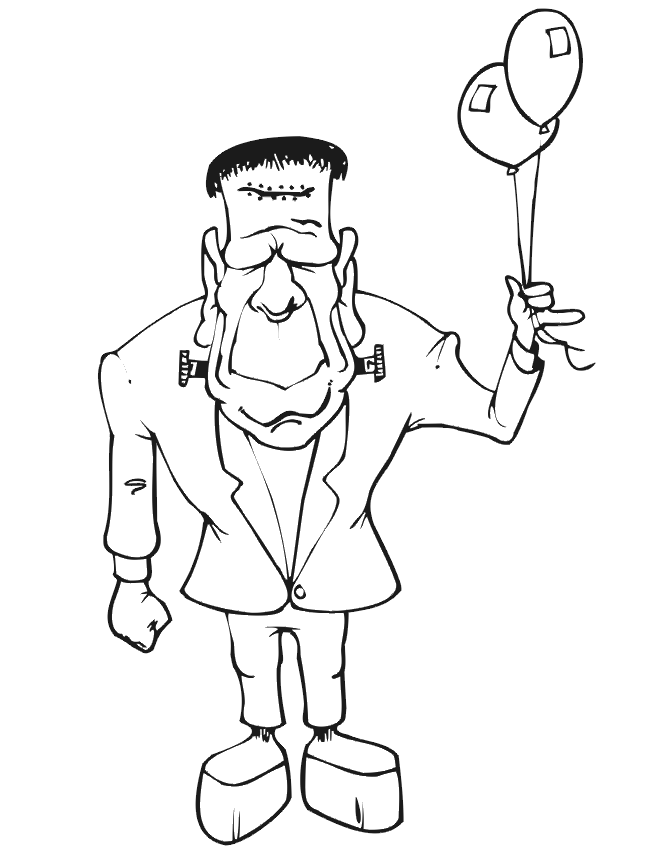 Happy Frankenstein With Balloon