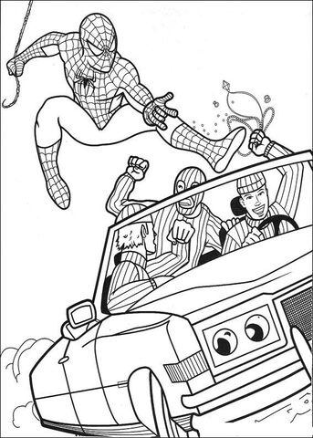 Spiderman Catching The Robber Coloring Game Spiderman Catching The Robber