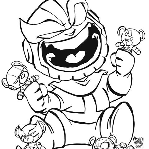 Baby Thanos Is Playing Coloring Game Baby Thanos Is Playing