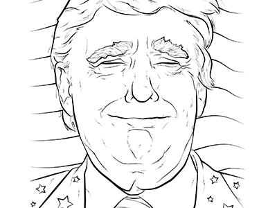 Donald Trump's Funny Face Coloring Game Donald Trump's Funny Face