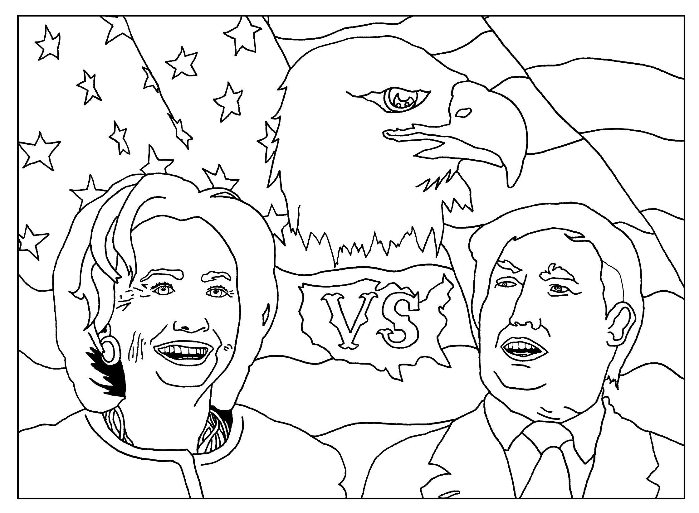 Donald Trump vs Hillary Clinton Coloring Game Donald Trump vs Hillary Clinton