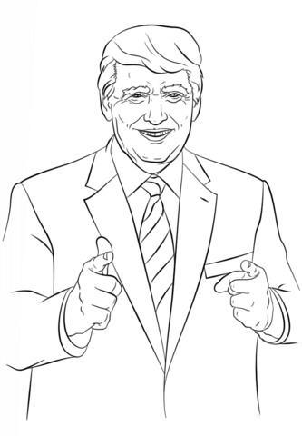 Donald Trump Pointing Forward Coloring Game Donald Trump Pointing Forward