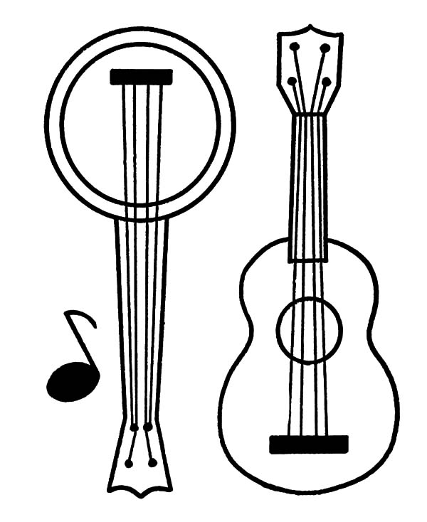 Banjo And Guitar Coloring Game Banjo And Guitar