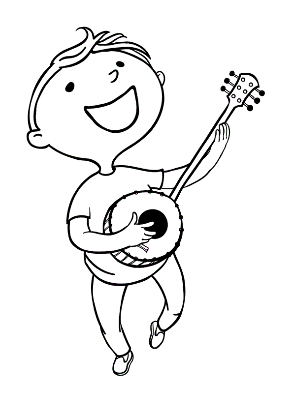 Boy Playing Banjo