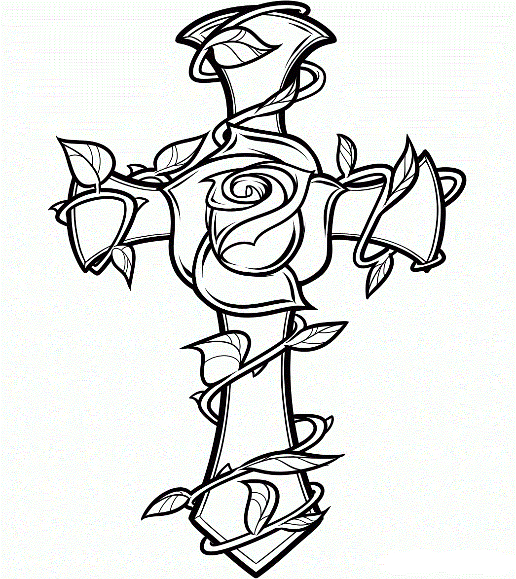 Rose And The Cross Coloring Game Rose And The Cross