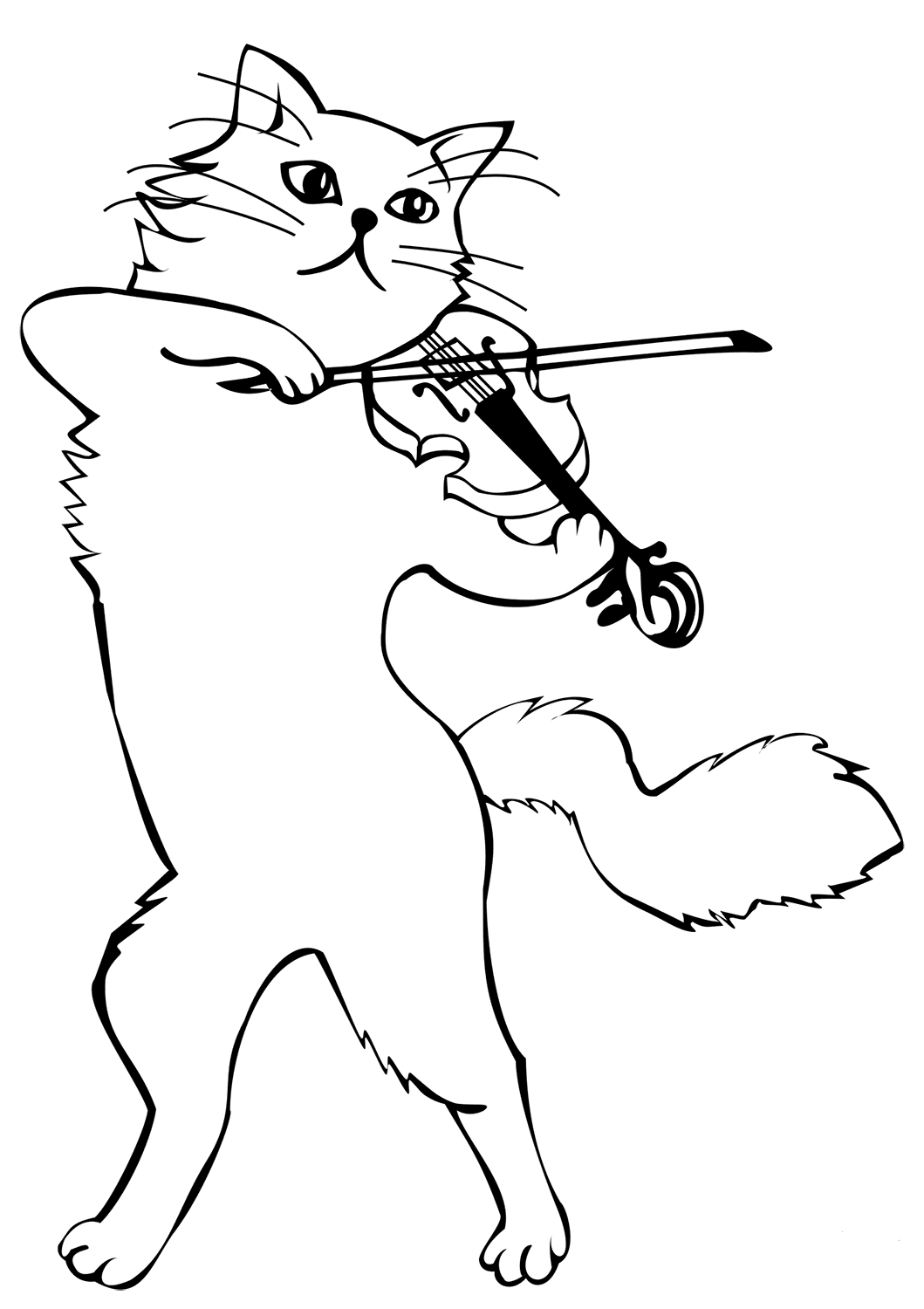 Cat Playing Violin Coloring Game Cat Playing Violin