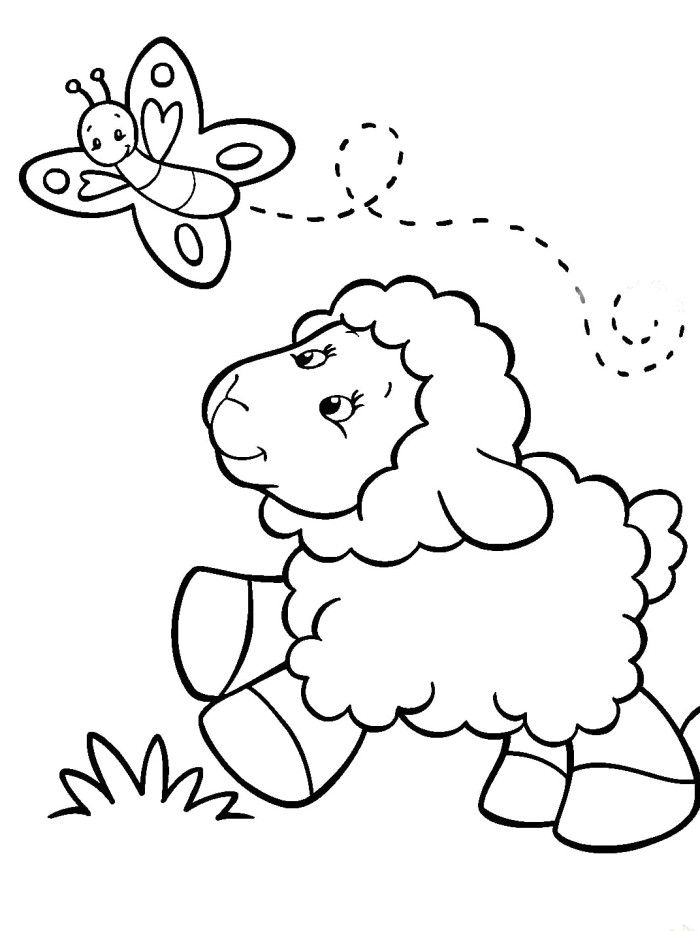Sheep And Butterfly Coloring Game Sheep And Butterfly
