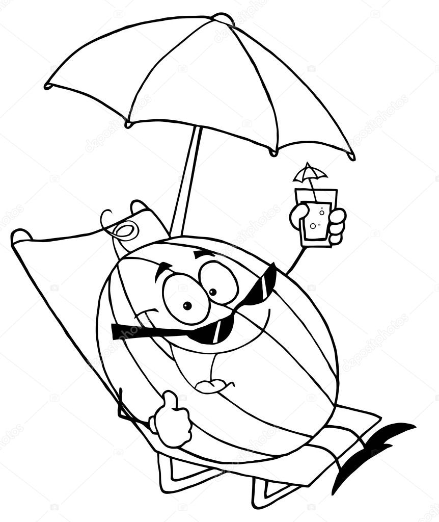 Cartoon Watermelon Relaxing