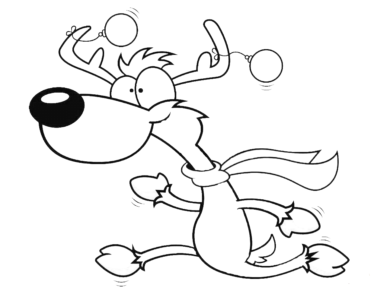 Cartoon Reindeer Running Coloring Game Cartoon Reindeer Running