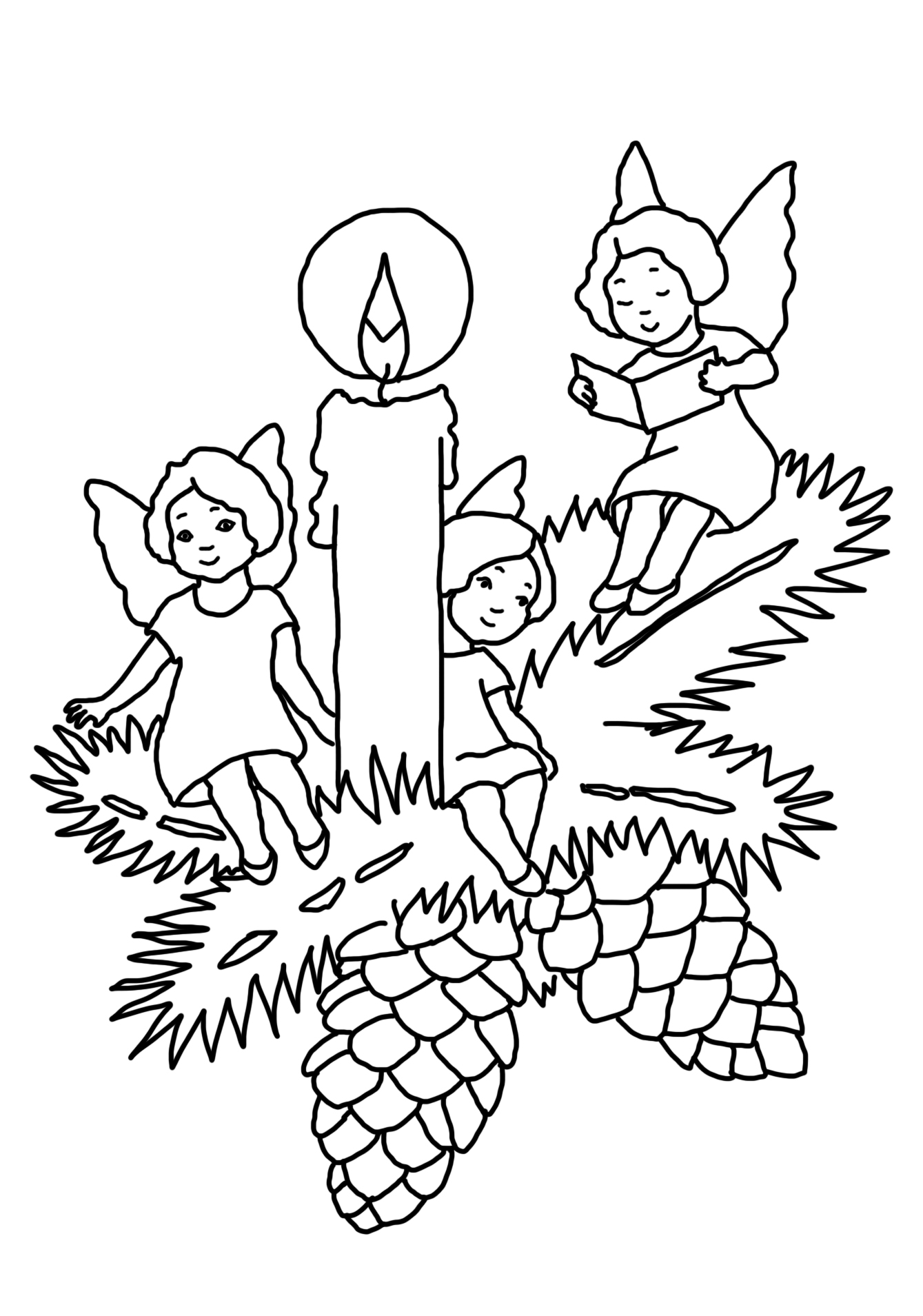 Christmas Candle And Angels