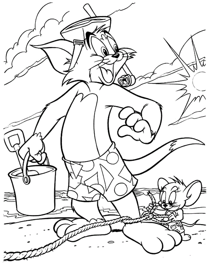 Tom And Jerry On The Beach Coloring Game Tom And Jerry On The Beach