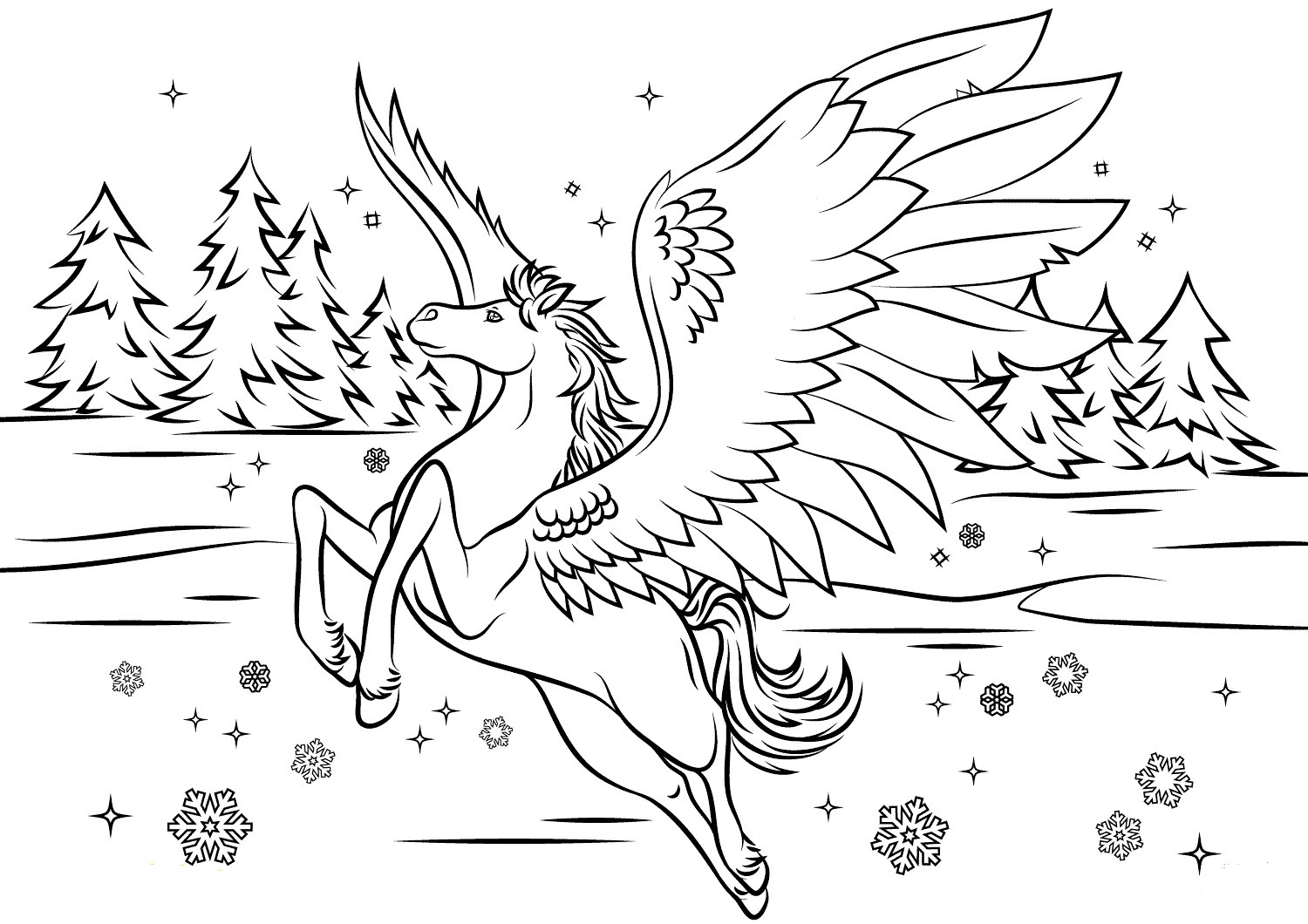 Beautiful Pegasus Taking Off Coloring Game Beautiful Pegasus Taking Off