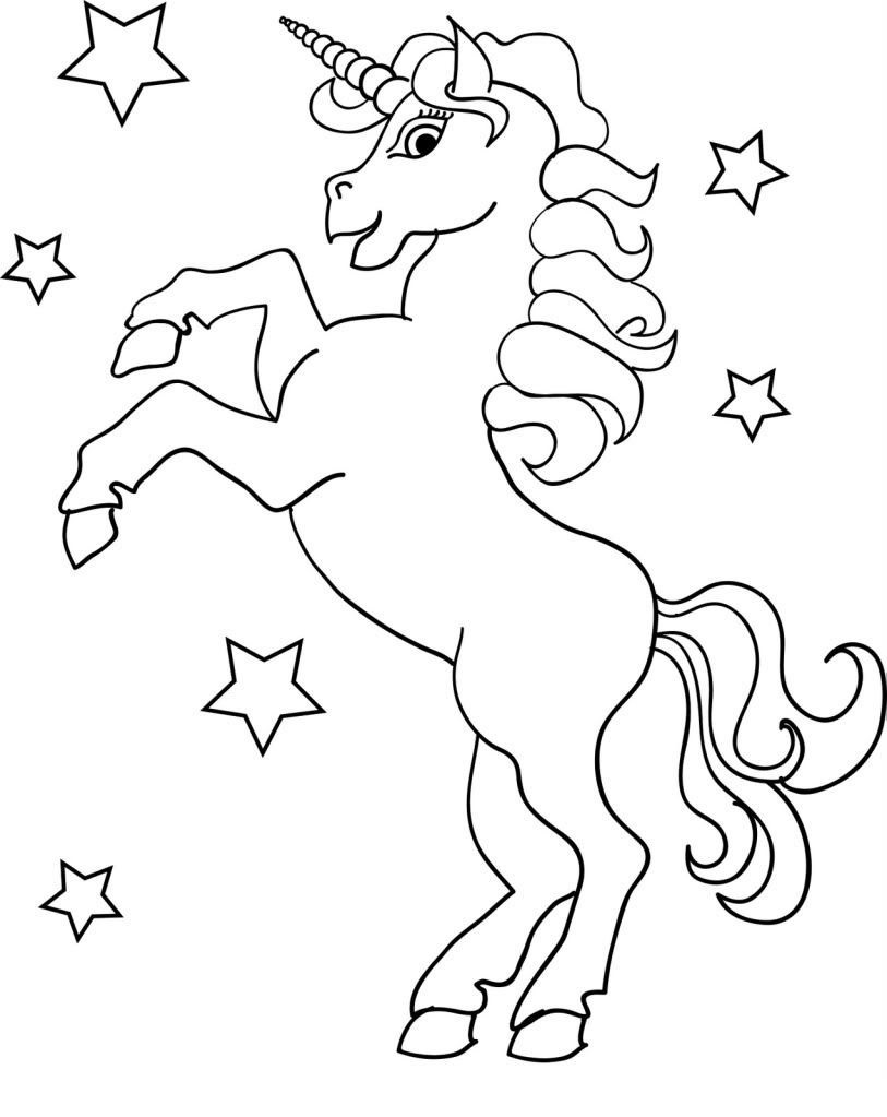 Unicorn With Stars Coloring Game Unicorn With Stars