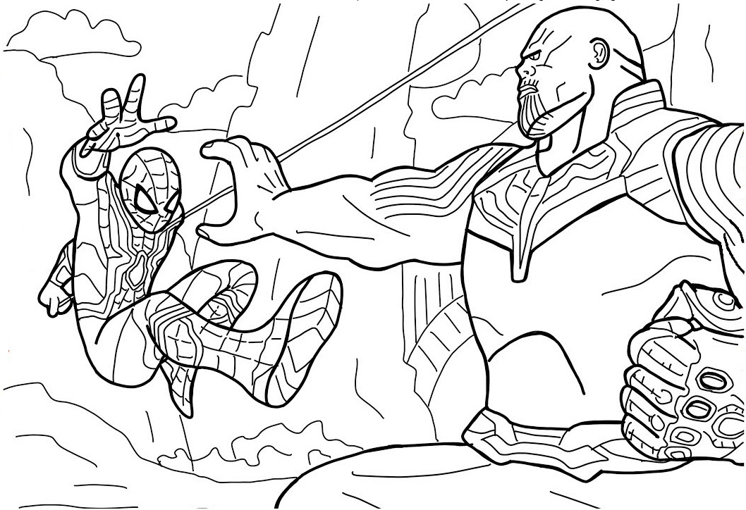 Spiderman Vs Thanos Coloring Game Spiderman Vs Thanos