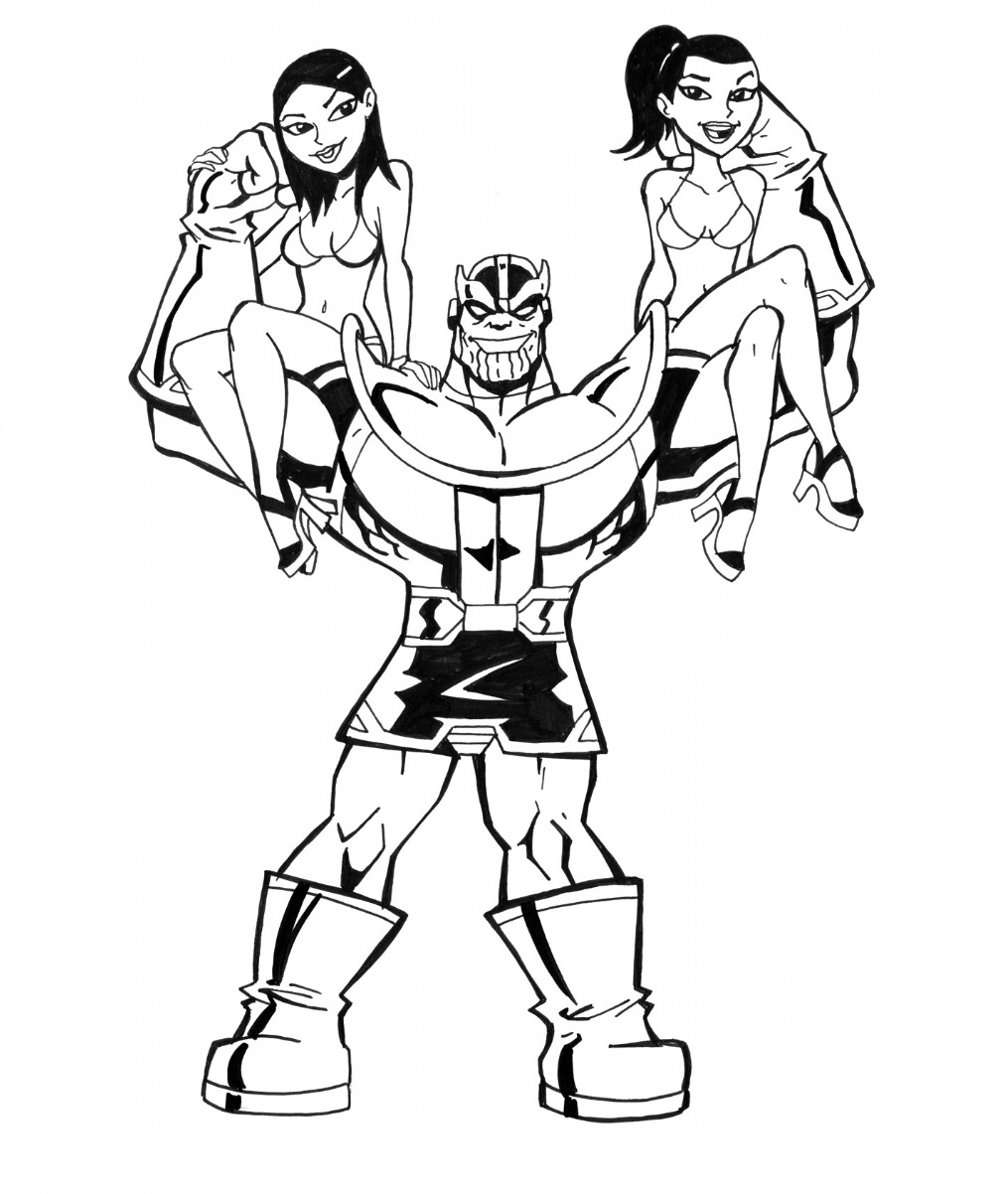 Thanos Holding Ladies Coloring Game Thanos Holding Ladies