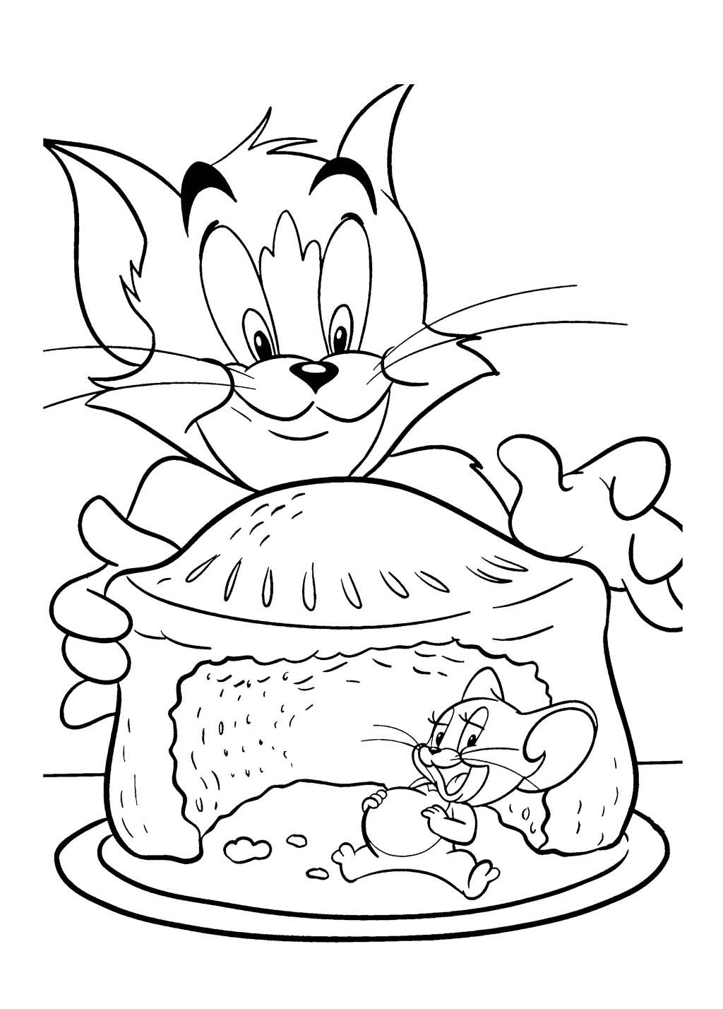 Tom And Jerry Eating A Cake Coloring Game Tom And Jerry Eating A Cake