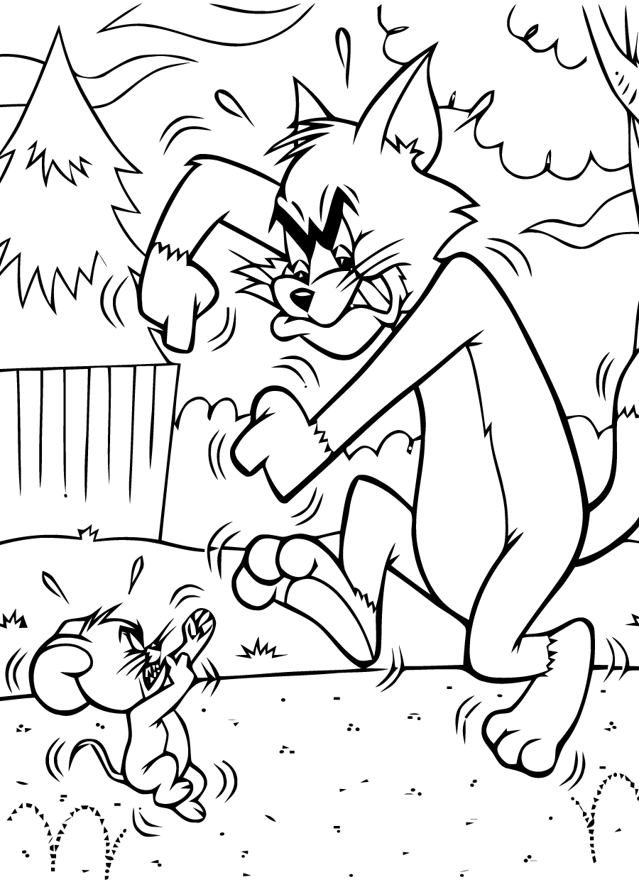 Tom And Jerry Fighting Coloring Game Tom And Jerry Fighting