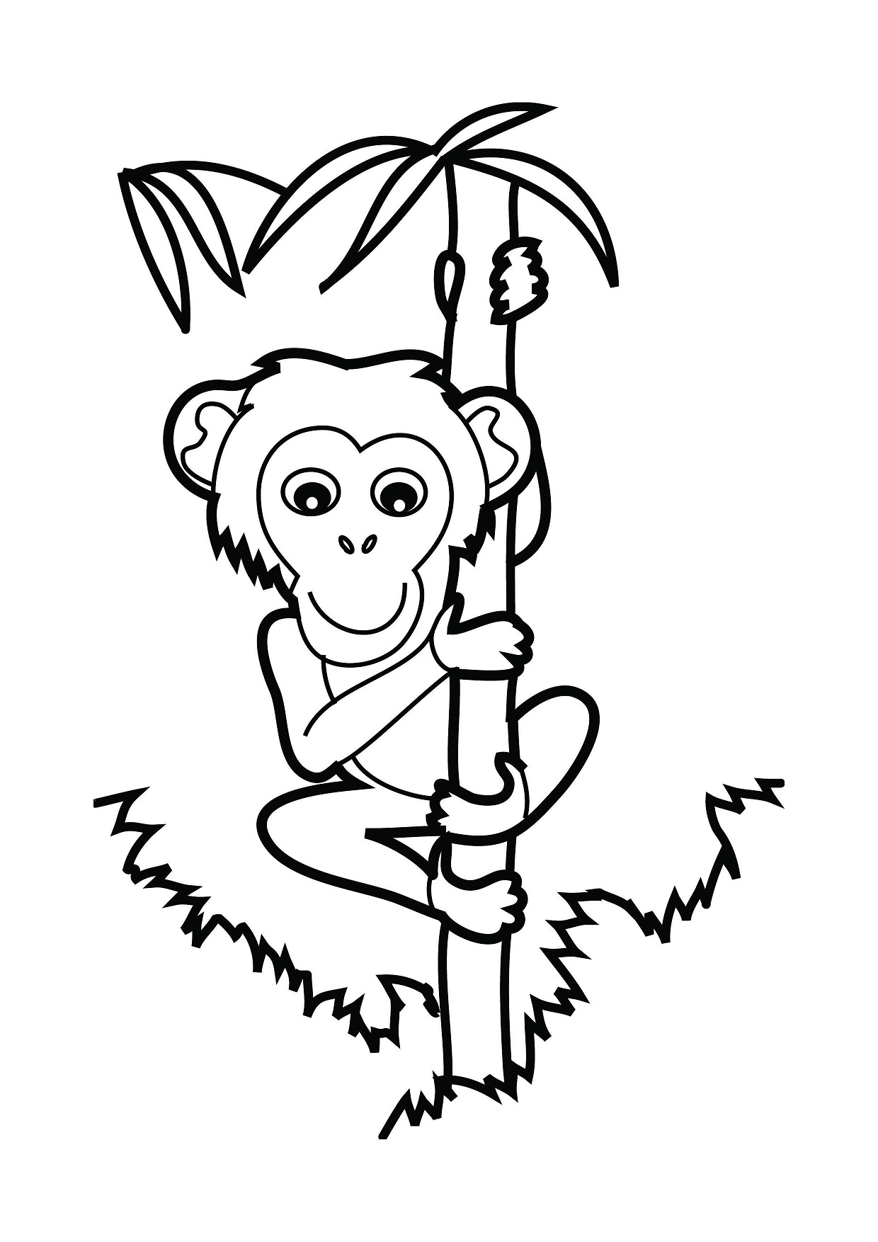 Monkey On Bamboo Tree Coloring Game Monkey On Bamboo Tree