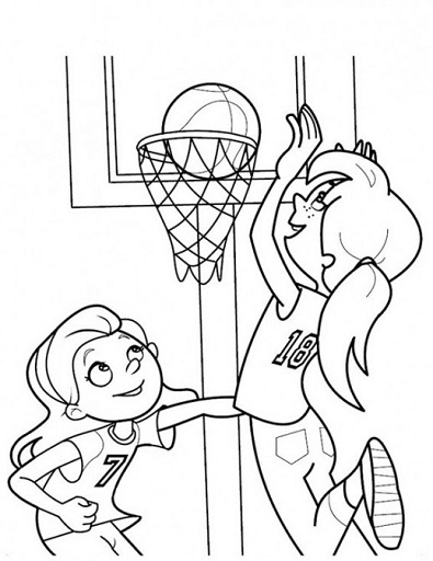 Girls Playing Basketball