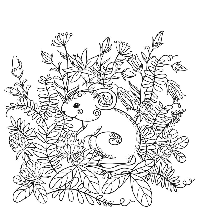 Mouse In Bush Coloring Game Mouse In Bush