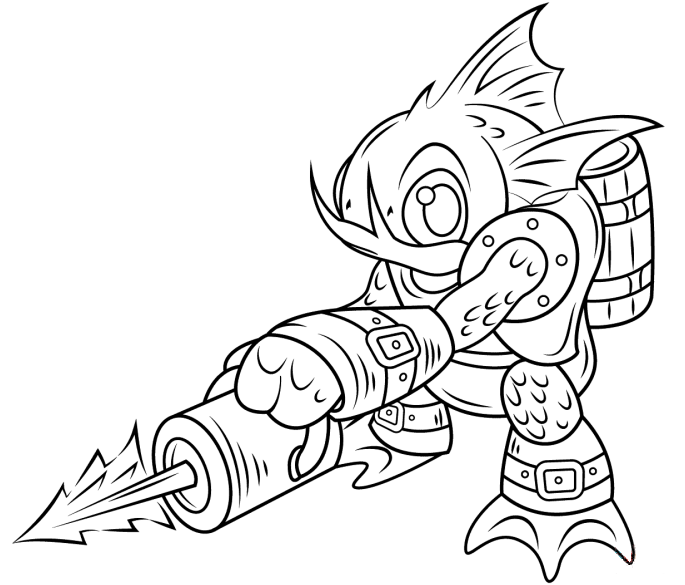 Gill From Skylanders Coloring Game Gill From Skylanders