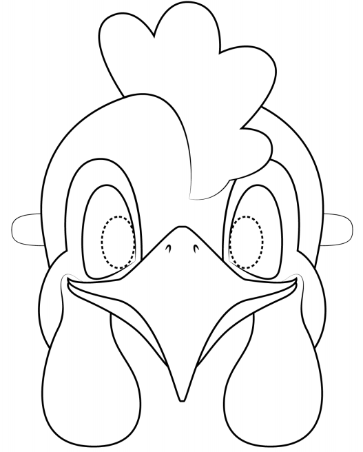 Mask Of Rooster Coloring Game Mask Of Rooster