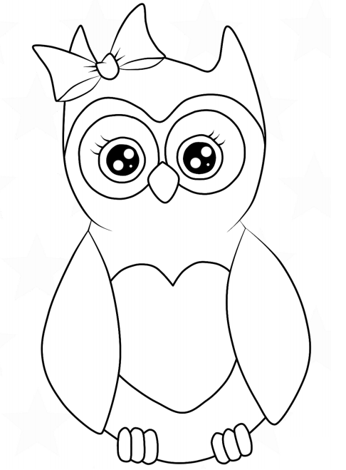 Owl With Hair Bow Coloring Game Owl With Hair Bow
