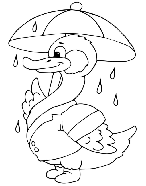 Duck Under The Rain Coloring Game Duck Under The Rain
