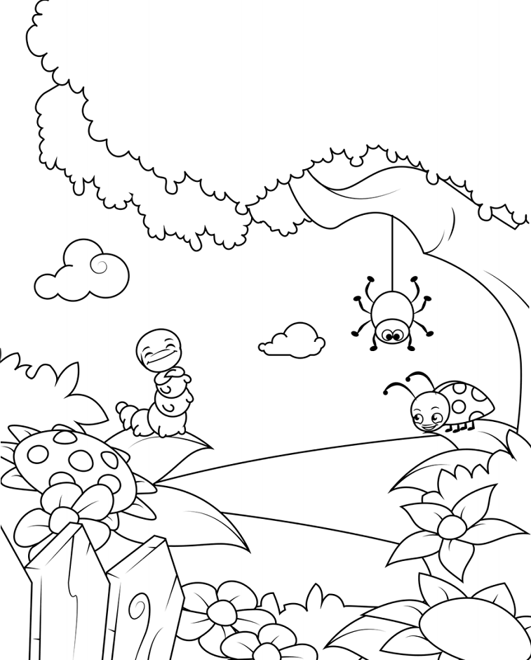 Cartoon Insects Playing