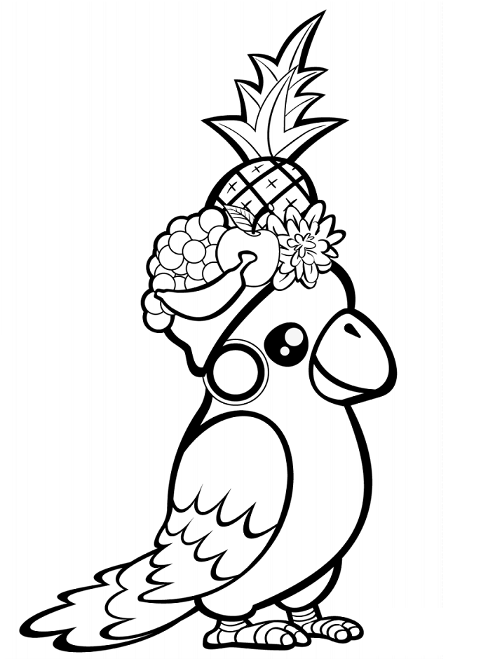 Parrot And Fruits Coloring Game Parrot And Fruits