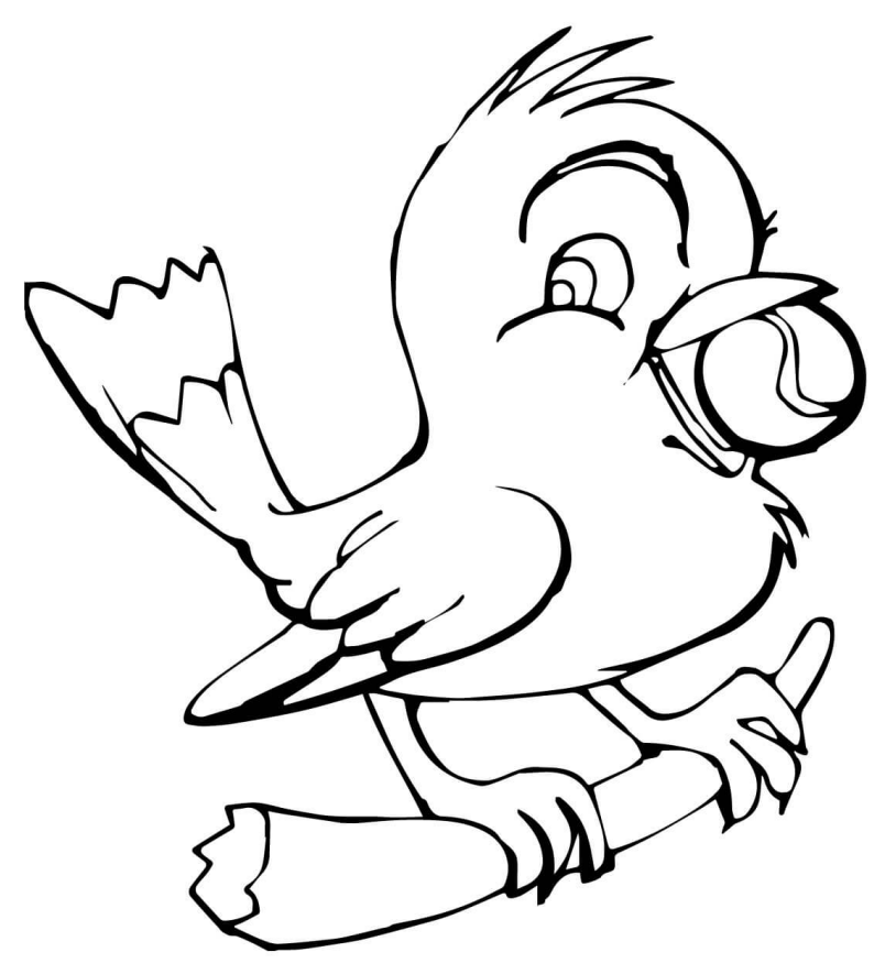 Canary With Tennis Ball Coloring Game Canary With Tennis Ball
