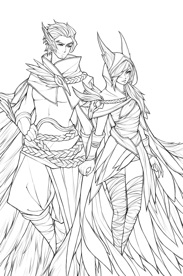 Xayah & Rakan Coloring Game Xayah & Rakan