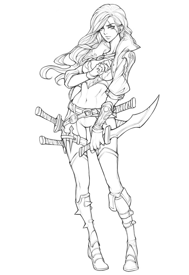 Mercenary Katarina Coloring Game Mercenary Katarina