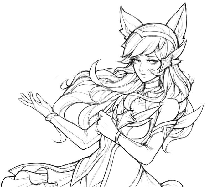 Beautiful Ahri Coloring Game Beautiful Ahri