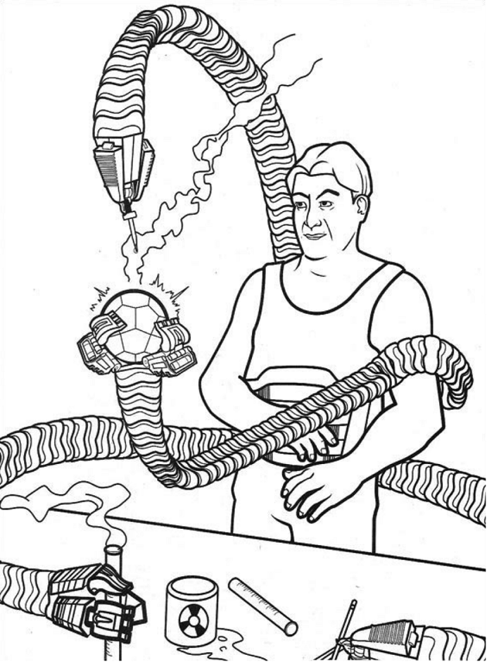 Dr. Octopus Creating Something Coloring Game Dr. Octopus Creating Something