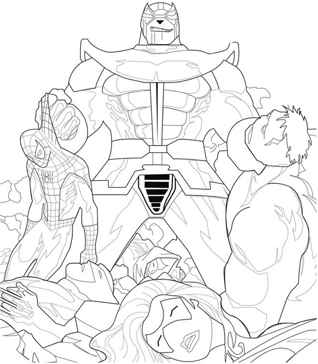 Thanos Destroying The Avengers Coloring Game Thanos Destroying The Avengers