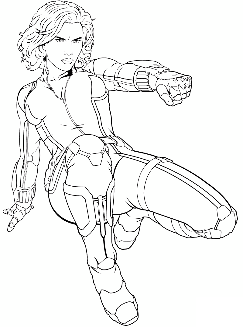 Black Widow In Avengers Coloring Game Black Widow In Avengers