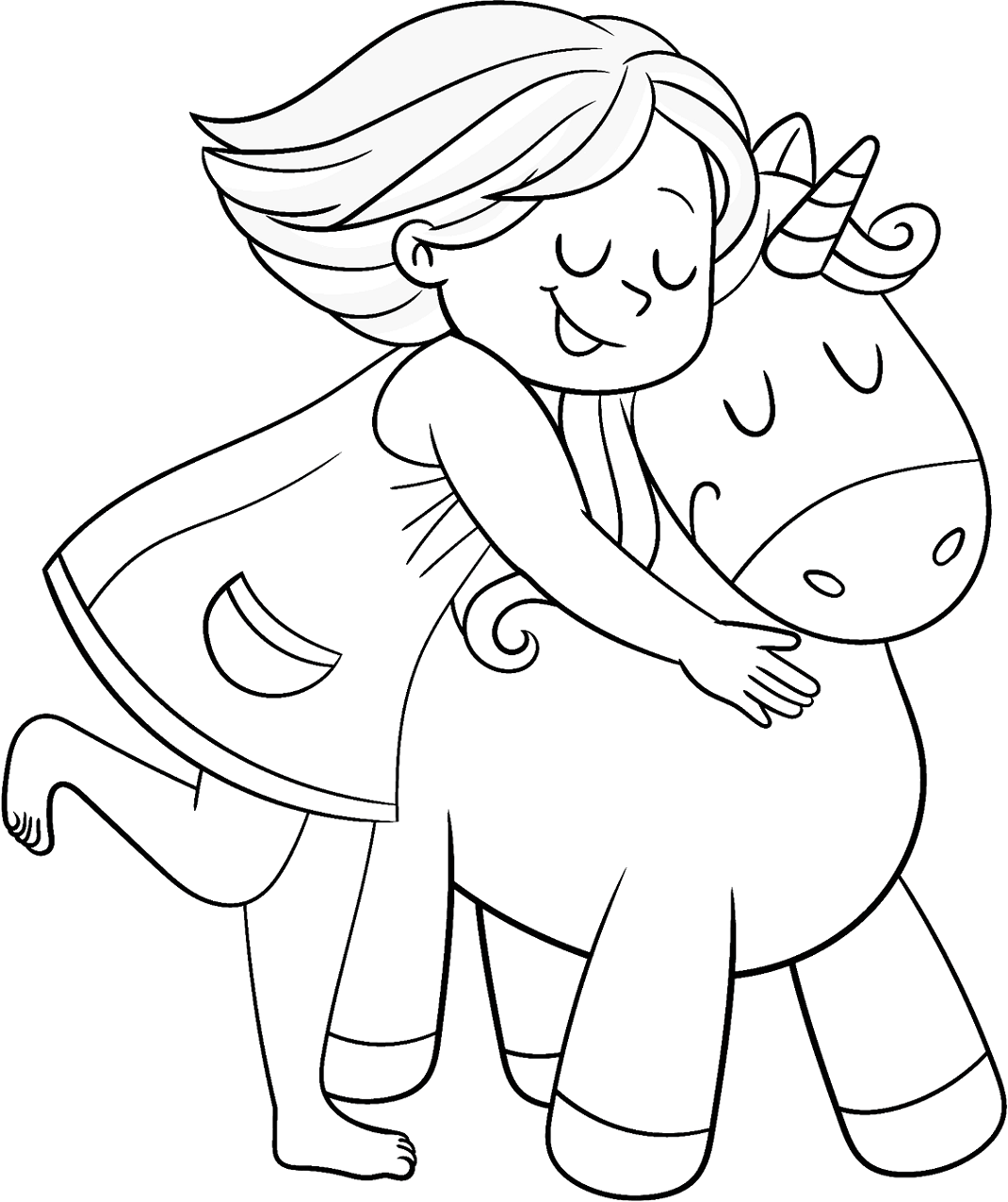 Girl With Unicorn Coloring Game Girl With Unicorn