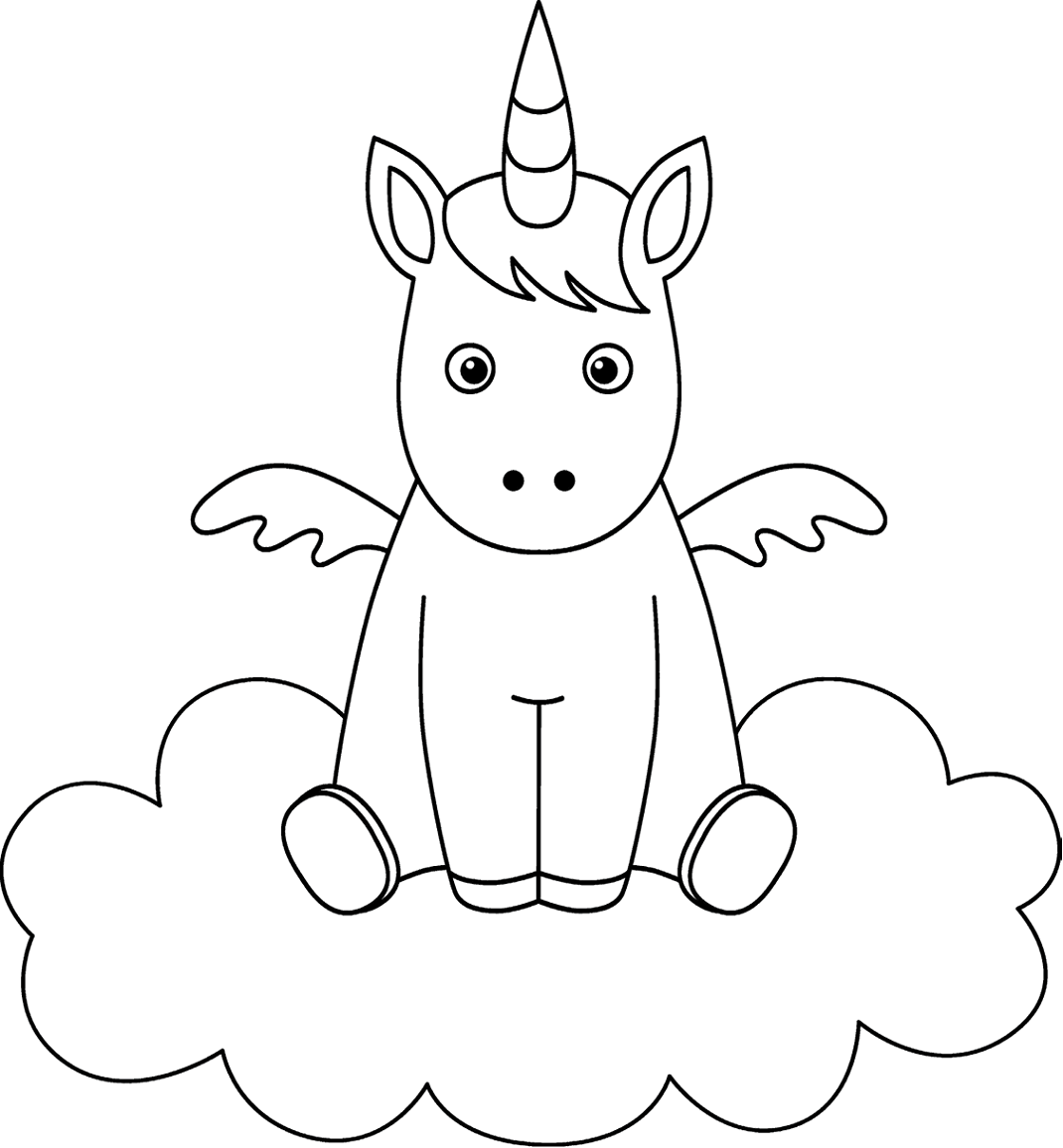 Little Unicorn On Cloud Coloring Game Little Unicorn On Cloud