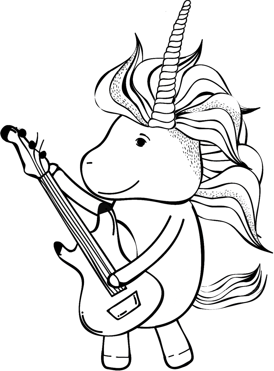 Unicorn Playing Guitar Coloring Game Unicorn Playing Guitar