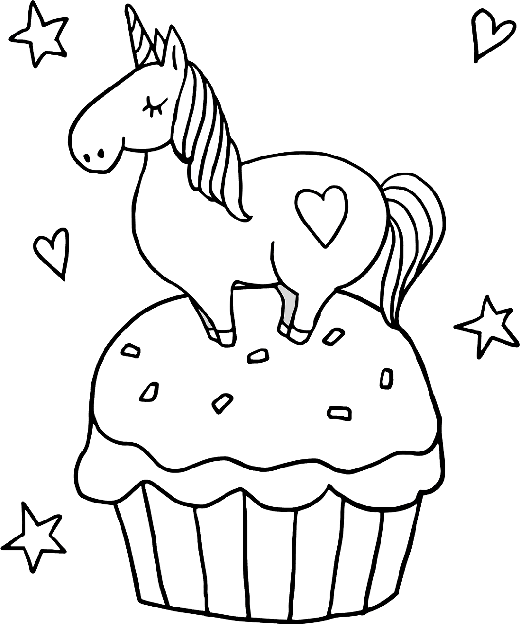 Little Unicorn On Cupcake Coloring Game Little Unicorn On Cupcake