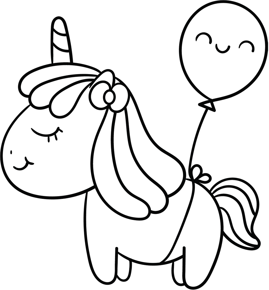 Baby Unicorn With A Balloon Coloring Game Baby Unicorn With A Balloon