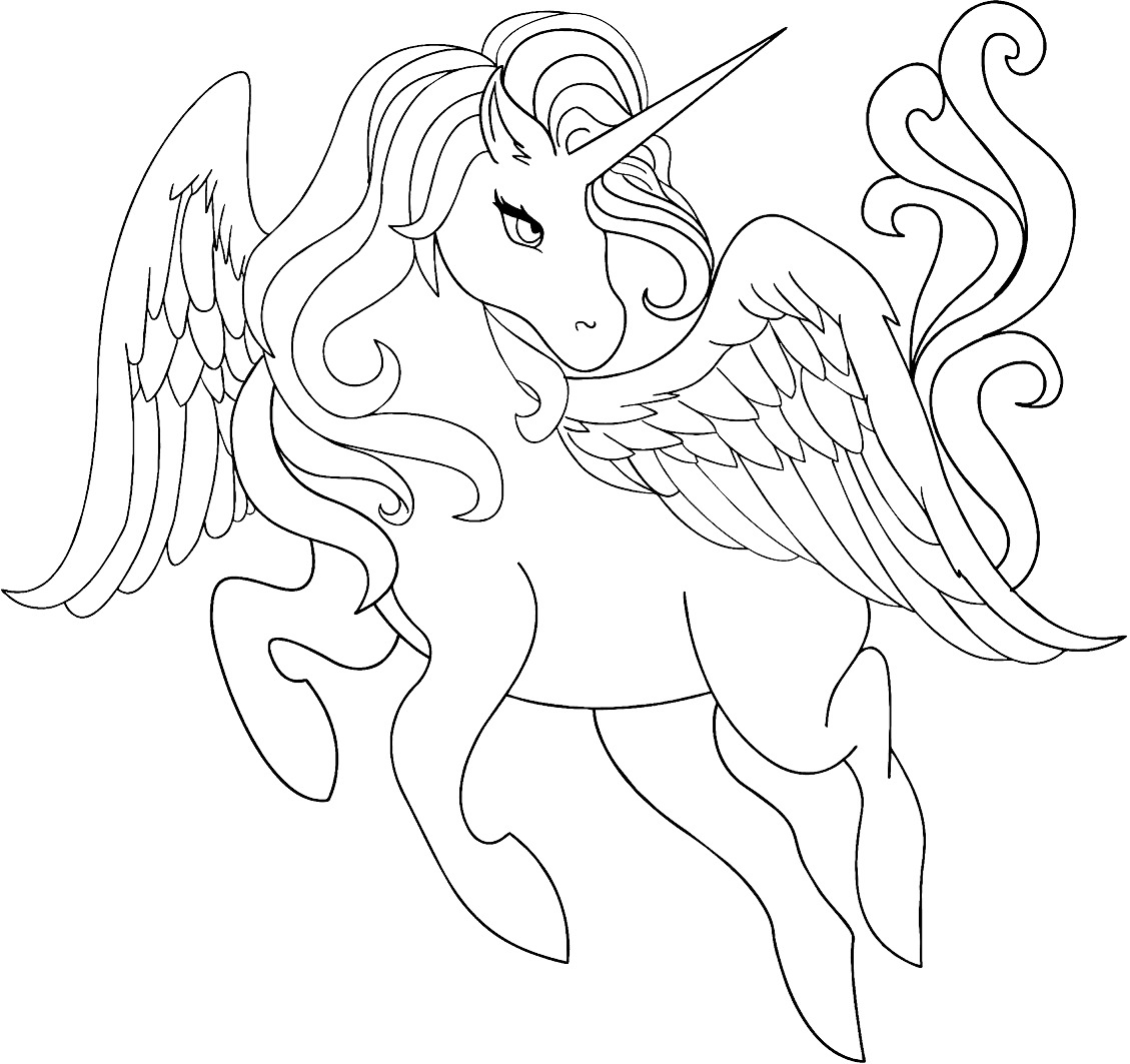 Winged Unicorn Coloring Game Winged Unicorn