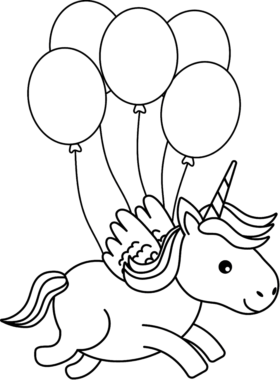 Little Unicorn With Balloons Coloring Game Little Unicorn With Balloons