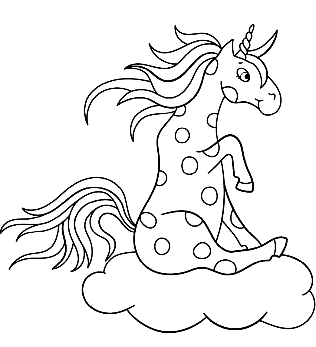 Unicorn Sitting On Cloud Coloring Game Unicorn Sitting On Cloud