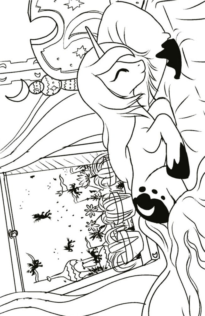 Little Unicorn Sleeping Coloring Game Little Unicorn Sleeping